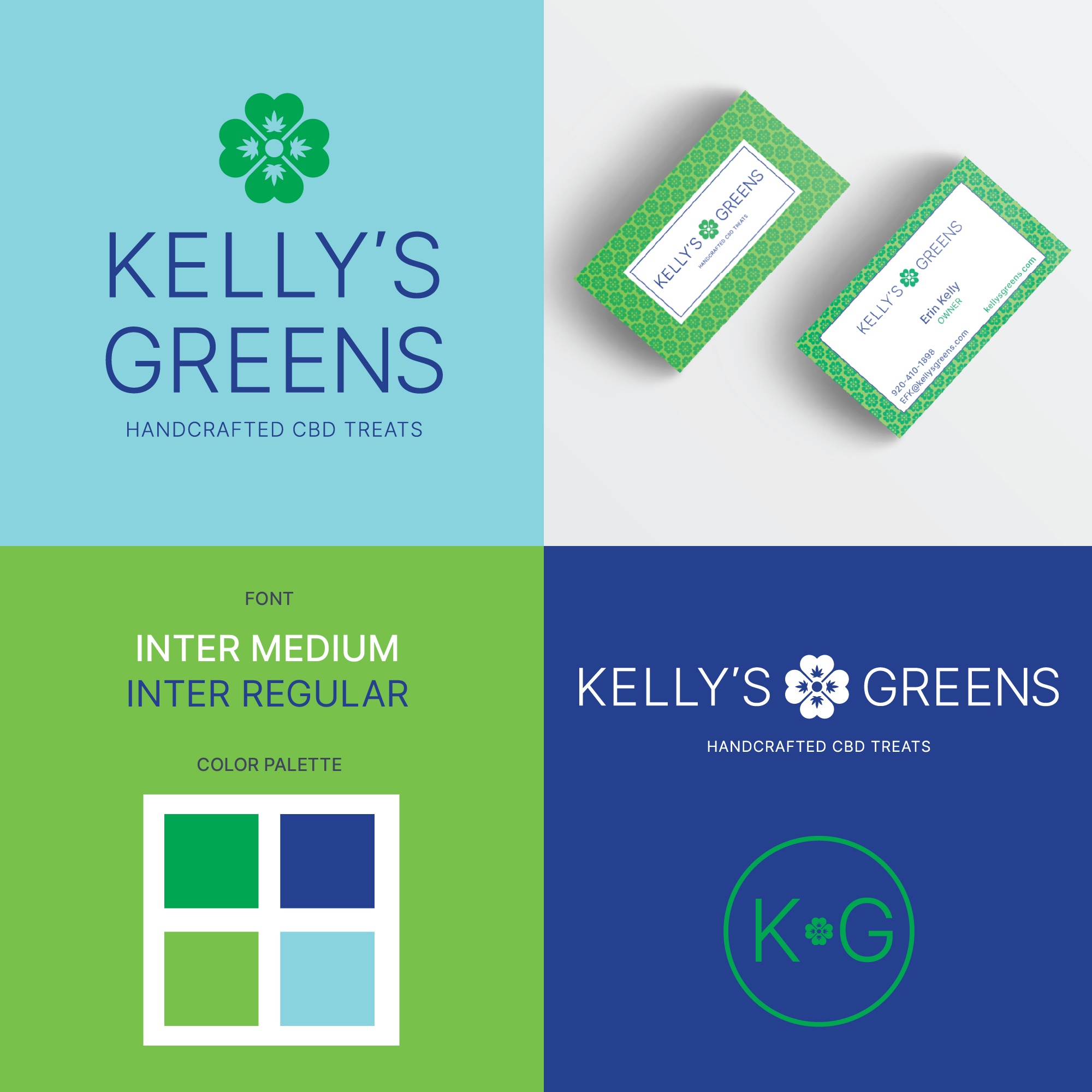 Kelly's Greens CBD bakery logo pack